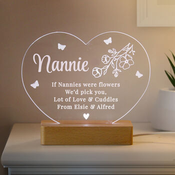 Personalised Floral Heart LED Night Light, 7 of 8