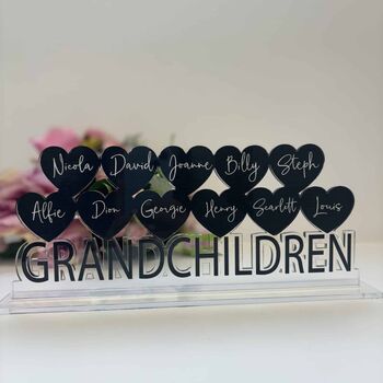 Personalised Family Grandchildren Heart Name Plaque, 3 of 7