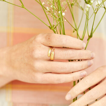 Gold Plated Adjustable Feather Ring, 2 of 5