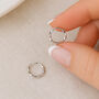 Sterling Silver Small Twisted Sleeper Hoop Earrings – 13mm, thumbnail 1 of 12