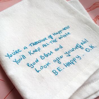 Personalised Wedding Memorial Handkerchief With Handwriting, 3 of 7