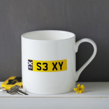 Personalised Number Plate Bone China Cup Or Mug, 3 of 4
