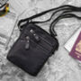 Men's Small Black Leather Flight Travel Bag, thumbnail 1 of 8