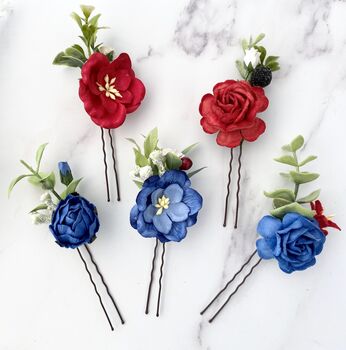 Red, White And Royal Blue Hair Pins, 3 of 5
