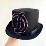 Personalised Rhinestone Black Satin Top Hat, thumbnail 4 of 6