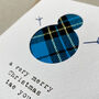 Scottish Tartan Snowman Christmas Card, thumbnail 2 of 3