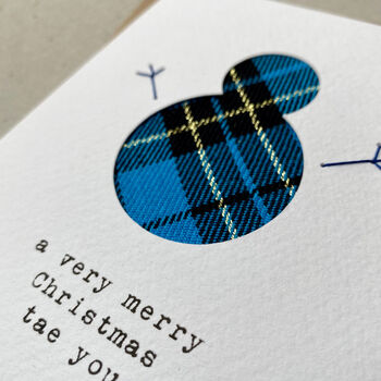 Scottish Tartan Snowman Christmas Card, 2 of 3