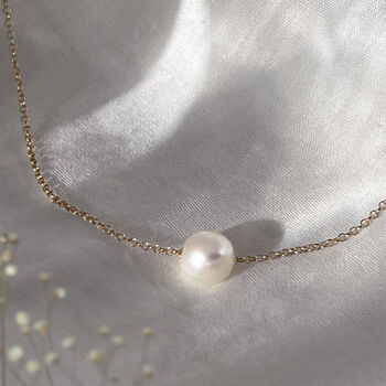Sterling Silver Or Gold Filled Floating Pearl Necklace, 3 of 9