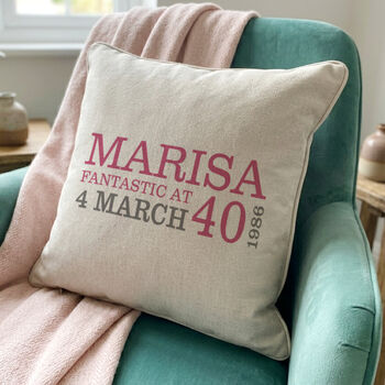Personalised 40th Birthday Cushion, 2 of 8