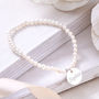 Personalised Sterling Silver Charm Pearl Bracelet, thumbnail 2 of 6