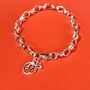 Sterling Silver Zodiac Leo Initial Charm Bracelet, thumbnail 1 of 3