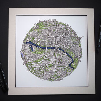 The Glasgow Globe Hand Drawn Map Print, 3 of 5
