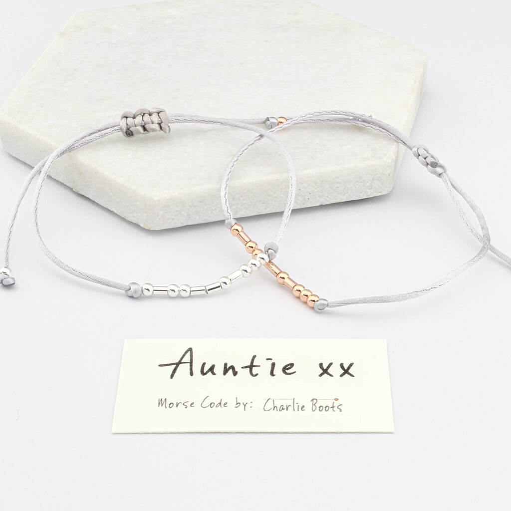 'Auntie' Morse Code Bracelet, 1 of 7
