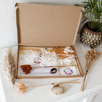 Peaches And Cream Letterbox Dried Flower Arranging Kit, 5 of 5