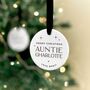 Personalised Ceramic Christmas Bauble For Auntie Or Uncle, thumbnail 4 of 10