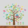 Owl And Birds Tree Scene Wall Sticker, thumbnail 1 of 4