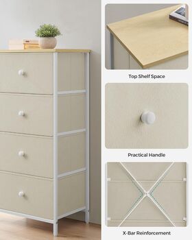 Chest Of Drawers Bedroom Fabric Drawers Storage Unit, 7 of 12