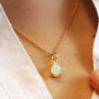 October Birthstone Genuine Fire Opal Necklace, thumbnail 1 of 10