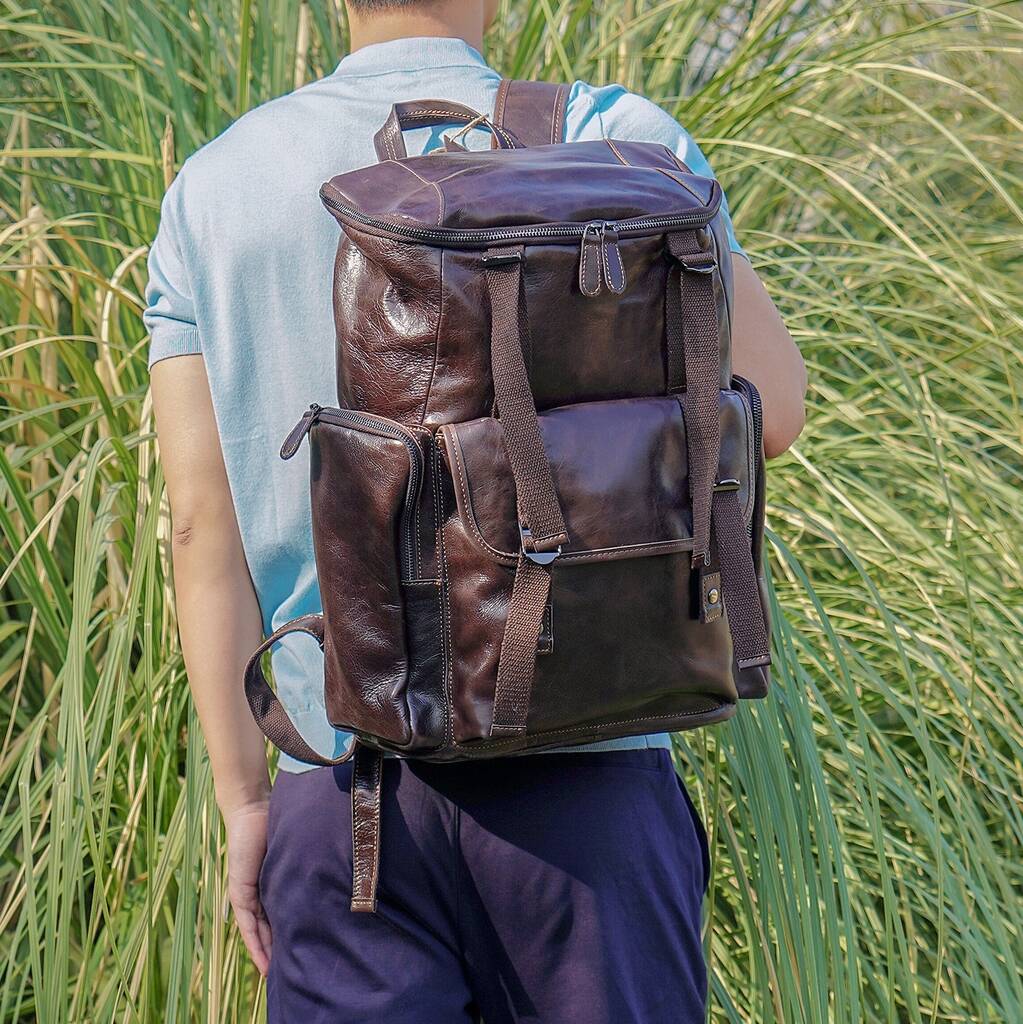 Extra Large Genuine Leather Backpack By EAZO | notonthehighstreet.com