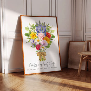 Personalised Birth Flower Family Bouquet Print, 2 of 10