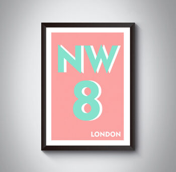 Nw8 Camden London Typography Postcode Print, 10 of 11