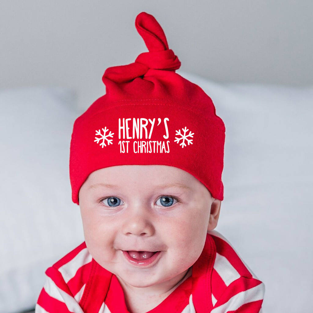 Personalised First Christmas Baby Hat