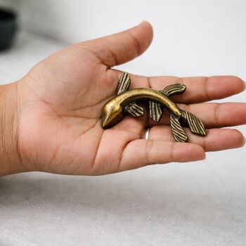 Antique Brass Fish Shaped Drawer Knob, 5 of 7
