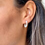 Freshwater Pearl Hoop Huggie Stud Earrings, thumbnail 3 of 11