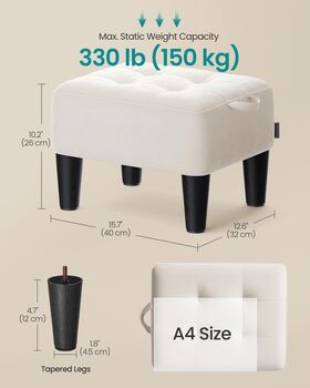 Ottoman Footstool Cushion Seat Stool, 2 of 6