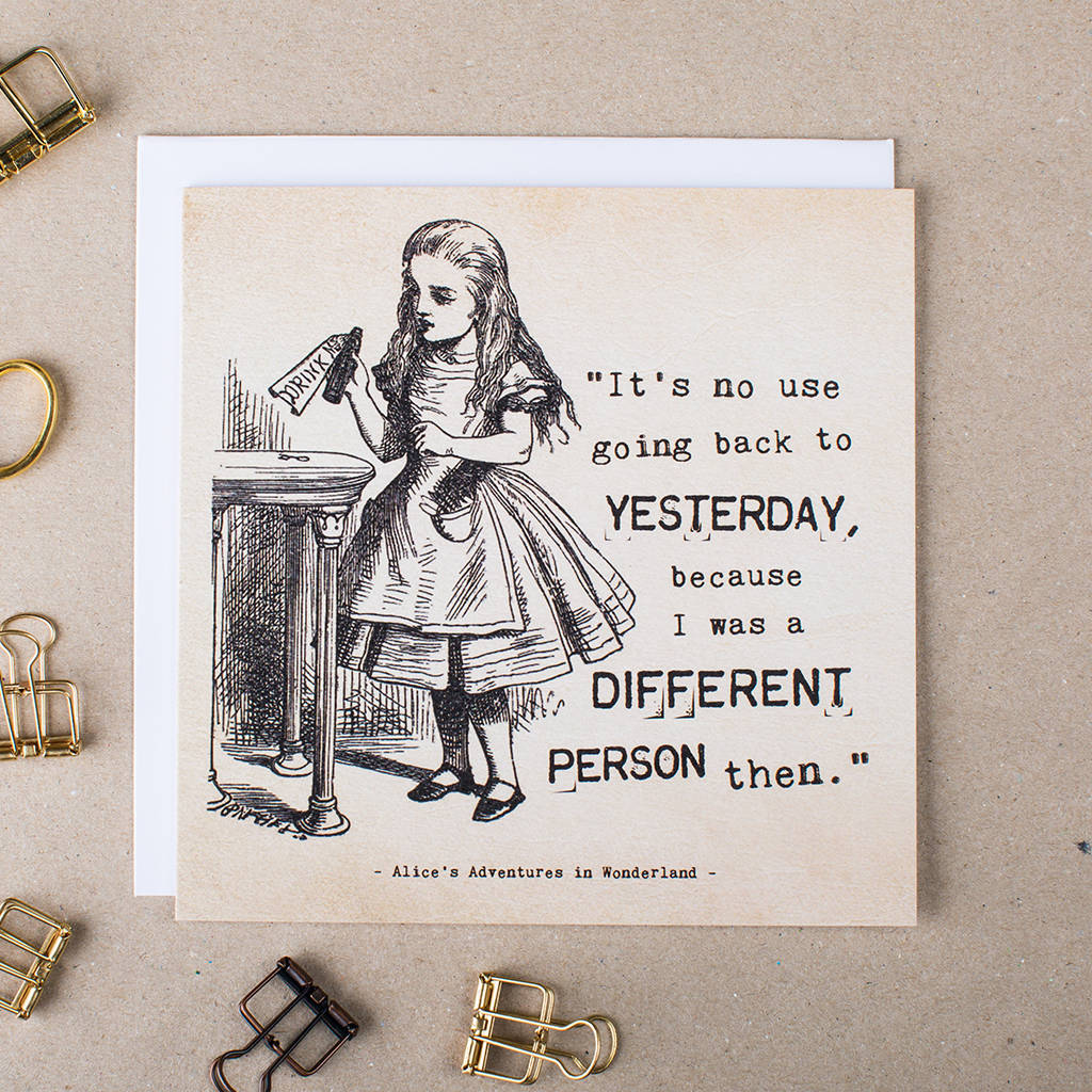 Alice In Wonderland Greetings Card 'Yesterday'