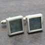 Vintage Stamp Cufflinks In Sterling Silver, thumbnail 1 of 10