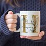 Personalised Name And Gold Initial Coffee Mug, thumbnail 1 of 8