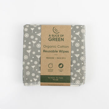 Reusable Organic Cotton Facial Wipes Pack Of Five, 6 of 9