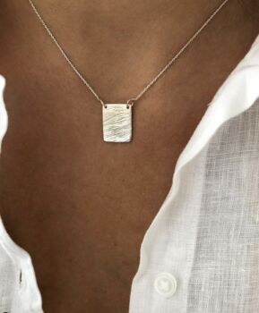 Handmade Sterling Silver Textured Pendant Anne Necklace, 2 of 12