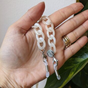 Glasses Chain – Ivory Dainty Acrylic Chain, 2 of 5