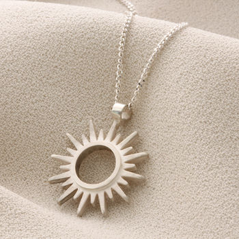 Sterling Silver Sun Necklace, 2 of 5