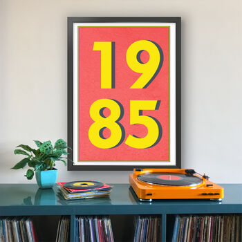 1985 Personalised Year Typography Print, 3 of 10