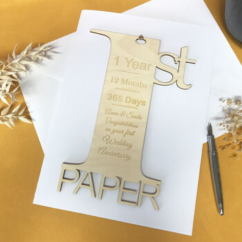 Personalised Paper 1st Anniversary Card, 3 of 10