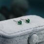 Sterling Silver Green Onyx Stud Earrings, thumbnail 1 of 12