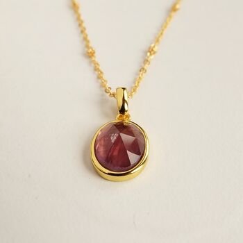 Dainty Gold Plated Amethyst Gemstone Necklace Pendant, 2 of 4