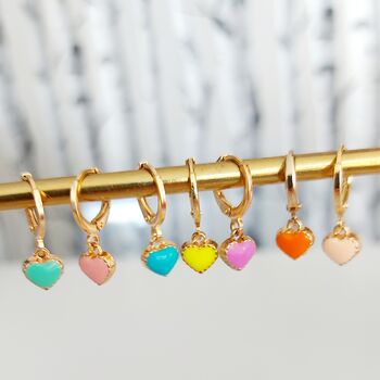 Colourful Heart Hoop Earrings, 7 of 8