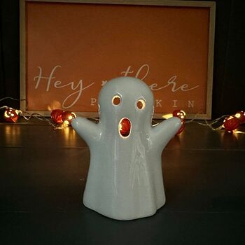 Ceramic Ghost Halloween Tealight Holder, 2 of 2