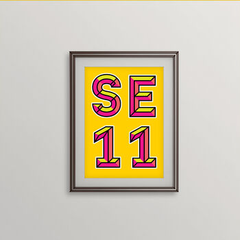 Se11 London Postcode Neon Typography Print, 4 of 4