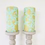 Floral Pillar Candle ~ Turquoise /Gold, thumbnail 4 of 5