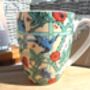 Set Of Six China Aspen Mugs In Blue Bird Trellis Design, thumbnail 8 of 11