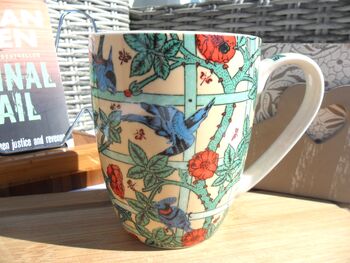 Set Of Six China Aspen Mugs In Blue Bird Trellis Design, 8 of 11