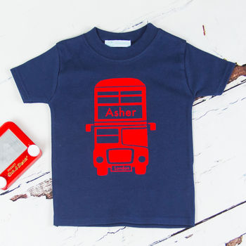 Personalised London Bus Childrens T Shirt, 3 of 4