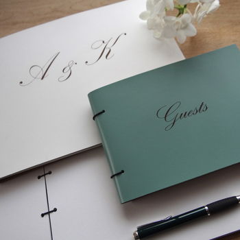 Large Engraved Leather Guest Book, 8 of 12