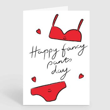 Funny Happy Fancy Pants Day Lingerie Love Card, 2 of 2
