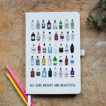 'All Gins Bright And Beautiful' Hardback Gin Notebook, 5 of 9